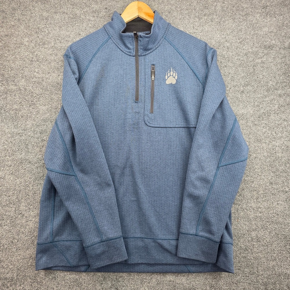 Alaskan Hardgear By Duluth Trading Co Mens Blue 1/4‎ Zip Pullover Sweatshirt L